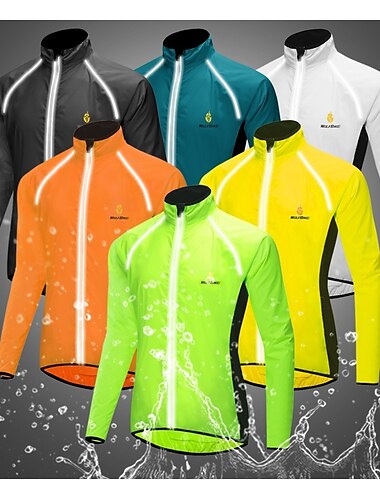  WOSAWE Men\'s Cycling Jacket Rain Jacket Winter Waterproof Sunscreen Windproof Breathable Bike Jacket Windbreaker Mountain Bike MTB Road Bike Cycling City Bike Cycling Navy Black White Bike Wear