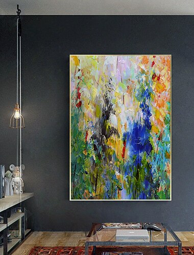 Hang-Dipinto ad olio Dipinta a mano Panoramica verticale Astratto Paesaggi Moderno Senza telaio interno  (senza cornice)