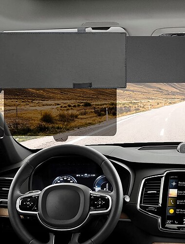 Polariseret solskærm forlængelse til bil - blændfri forrude solskærm UV- og snebeskyttelse til for-/sidevinduer