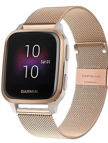Horlogeband voor Garmin Forerunner 55 245 645 Music Venu 2 Plus / Sq / Sq Muziek Vivomove 3 HR Luxe Style Sport Approach S42 / S40 / S12 Roestvrij staal Vervanging Band Snelspanner 20 mm Milanese lus