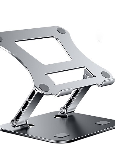 Laptop Stand für Schreibtisch Verstellbarer Laptopständer Metall Silikon Tragbar Faltbar Alles in einem Laptop Halter Kompatibel mit Kindle Fire iPad Pro MacBook Air Pro 9 bis 15,6 Zoll 17 Zoll