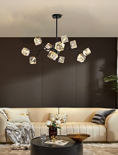102 سم ثريا بتصميم فريد من نوعه led كريستال على الطراز الاسكندنافي لغرفة المعيشة وغرفة الطعام وغرفة النوم 110-120 فولت