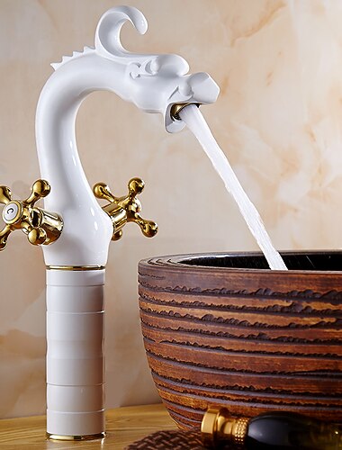 robinet mitigeur de lavabo de salle de bain vintage, robinets de lavabo mono pour salle de bain ensemble central en laiton antique classique mélangeurs robinet d'eau à un trou avec tuyau d'eau chaude froide