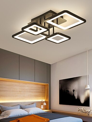 Wielowarstwowa nowoczesna lampa sufitowa led aplikacja ściemniana podtynkowa lampa czarna kwadratowa lampa sufitowa nadaje się do sypialni salon jadalnia ac110v ac220v