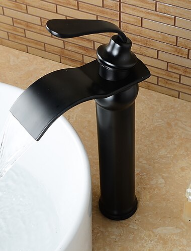  ορειχάλκινη βρύση νεροχύτη μπάνιου, καταρράκτη ροζ χρυσό κεντρικό σετ μονής λαβής βρύσες μπάνιου μιας τρύπας με ζεστό και κρύο νερό