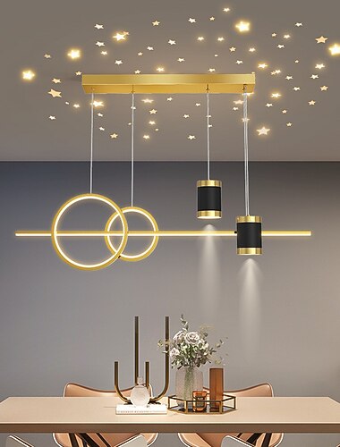 led pendentif lumière simple lustre moderne designer projection étoile lune lumière restaurant table bar