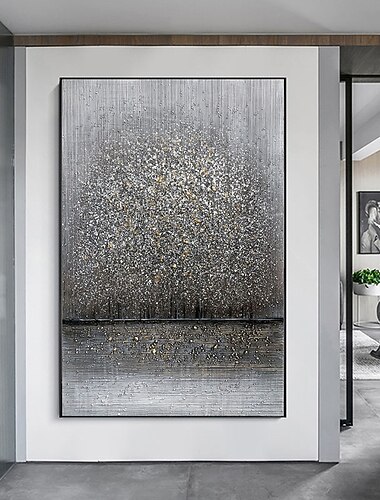 Hang-Painted Oliemaleri Hånd malede Vertikal Abstrakt Landskab Klassisk Moderne Uden indre ramme (ingen ramme)