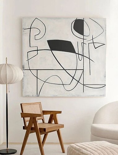 Hang-Painted Oliemaleri Hånd malede Kvadrat Abstrakt Ferier Klassisk Moderne Uden indre ramme (ingen ramme)