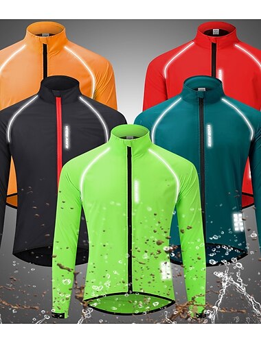  WOSAWE Men\'s Windbreaker Cycling Jersey Cycling Jacket High Visibility Waterproof Windproof Cycling Bike Jacket Windbreaker Mountain Bike MTB Road Bike Cycling City Bike Cycling Navy Green Black Bike