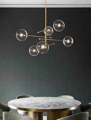  80/120 cm LED Pendant Light Globe Glass Metal Artistic Style Modern Style Classic 220-240V