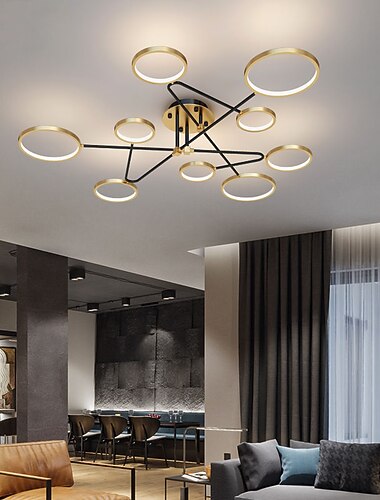 142 cm stmívatelné stropní led led severský styl s kovovým kruhem lakované povrchy moderní 220-240v