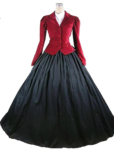  Retro Vintage Rococo 18th Century Dress Prom Dress Women\'s Color Block Masquerade Party Casual Daily Carnival of Venice Adults Dress