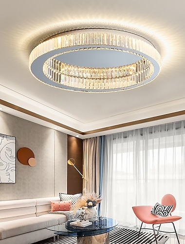  60 cm design exclusivo luz de teto led lustre cristal cromo moderno sala de estar sala de jantar quarto 220-240v