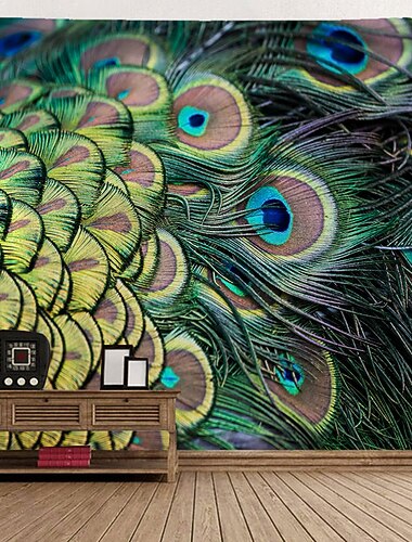Peacock Wall Tapestry Art Decor Blanket Curtain Hanging Home Bedroom Living Room Decoration Polyester