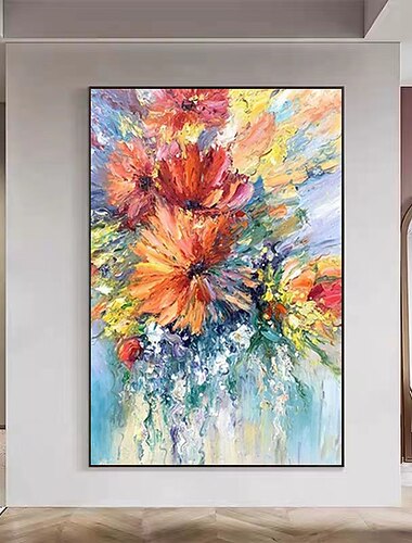 Hang-ζωγραφισμένα ελαιογραφία Ζωγραφισμένα στο χέρι Κάθετο Αφηρημένο Τοπίο Βίντατζ Μοντέρνα Χωρίς Εσωτερικό Πλαίσιο