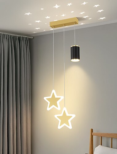 Κρεμαστό φωτιστικό led μεταλλικό προβολέα 90 cm σκανδιναβικού στυλ παιδικό δωμάτιο υπνοδωμάτιο με αστέρι ουρανού