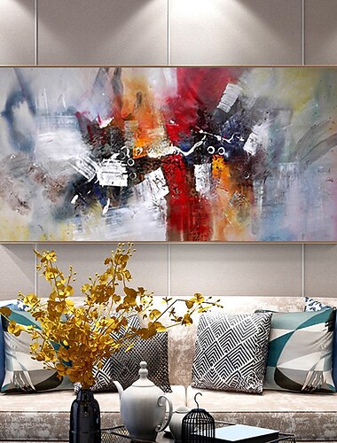 Hang-Painted Oliemaleri Hånd malede Horisontal Abstrakt Landskab Moderne Uden indre ramme (ingen ramme)