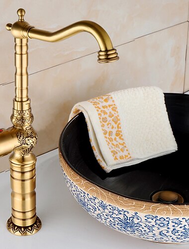 kuchyňská baterie - jednoruční jednootvorová staromosazná standardní výtok středová sada retro vintage kuchyňské baterie