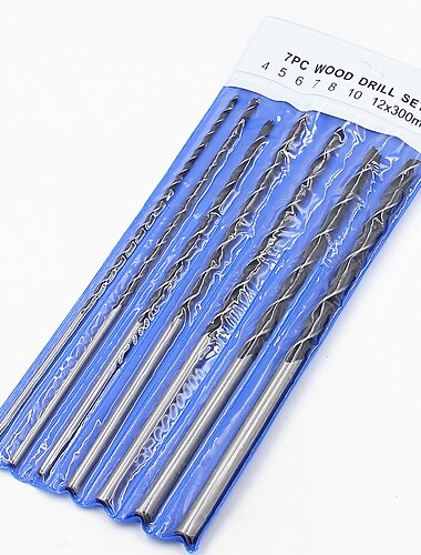 7 pz 3 flauto punte da trapano per legno set 4mm-12mm 12 pollici brad point punte elicoidali set 300mm di lunghezza strumenti di perforazione del legno di carpenteria