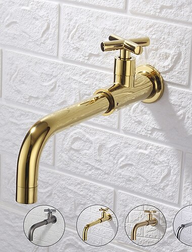  Bathroom Sink Faucet,Rotatable Wall Mount Industrial Style Single Handle One Hole Bath Taps with Cold Water Only