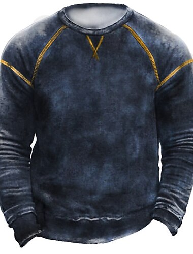 Men\'s Unisex Sweatshirt Pullover Graphic Print Daily Sports 3D Print Casual Vintage Hoodies Sweatshirts  Royal Blue