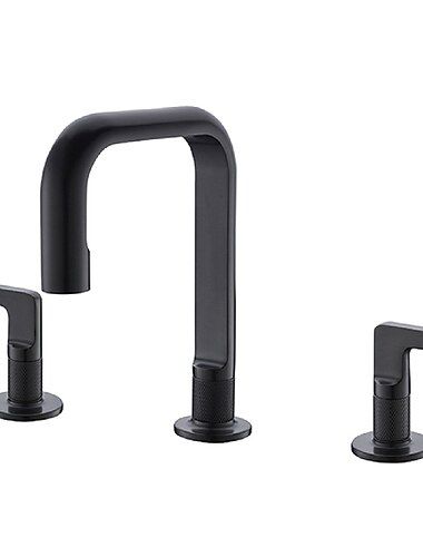 2-Handle Widespread Bathroom Sink Faucet with Faucet Supply Hoses Gold/Gun Metal Grey Basin Faucet Mixer Taps