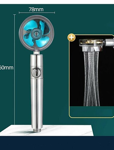  cap de duș debit de economisire a apei 360 de grade rotativ cu ventilator mic abs ploaie duză de pulverizare de înaltă presiune accesorii de baie