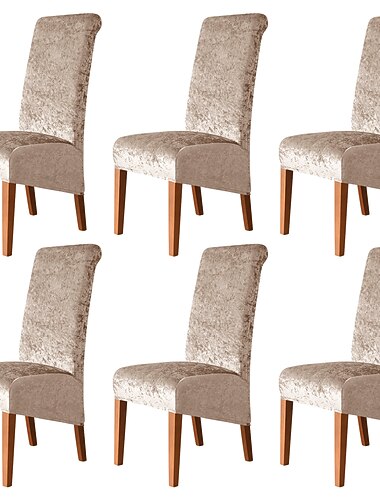 6 kpl venyviä ruokapöydän tuolinpäällisiä, viininpunainen xl/ylikokoinen spandex korkea selkänoja iso sametti tuolin päällinen häihin ruokasali keittiö hotelli pöytäjuhla