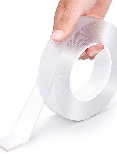 cinta de doble cara resistente, cinta de montaje extraíble multipropósito agarre adhesivo, tiras de cinta de pared adhesivas fuertes reutilizables cinta transparente cartel cinta de alfombra para