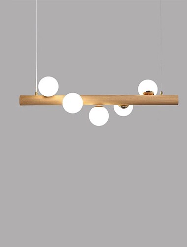 80 cm geometrische vorm hanglamp led hout artistieke stijl vintage stijl eigentijds 220-240v