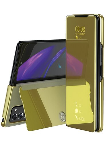 telefon Maska Pentru Samsung Galaxy Îndoire în Z 6 Z Fold 5 Z Fold 4 Z Fold 3 Carcasă Telefon rezista Placare Oglindă Mată PC PU piele