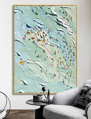 Hang-Dipinto ad olio Dipinta a mano Verticale Astratto Paesaggi Moderno Senza telaio interno  (senza cornice)