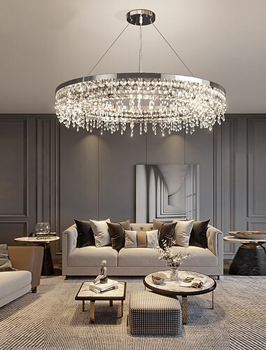 80 cm uniek ontwerp kroonluchter hanglamp led kristal nordic stijl woonkamer slaapkamer 220-240v