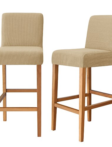 2 Stück Stretch-Barhocker-Bezüge, Pub-Thekenhocker-Stuhlhussen für Esszimmer-/Café-Möbel, burgunderrot, Stretch-Sitzbezüge, rutschfest, mit elastischer Unterseite