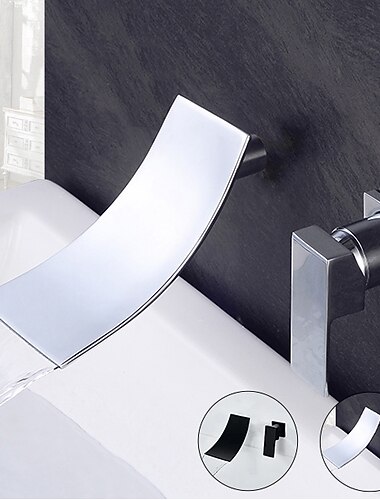 Lightinthrbox Rubinetti per lavabo Sprinkle® - Moderno Cromo / Galvanizzato A muro / Cascata Due Lightinthrbox Rubinetti per lavabo Sprinkle® - Moderno Cromo / Galvanizzato A muro / Cascata Due