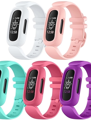 5 stk Reim til Smartklokke Kompatibel med Fitbit Ace 3 Myk silikon Smartklokke Stropp Vanntett Justerbar Pustende Sportsrem Erstatning Armbånd