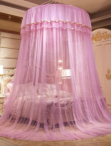 zanzariera a baldacchino da interno con piano di lusso a doppio strato di facile installazione, adatto per famiglie di coppie