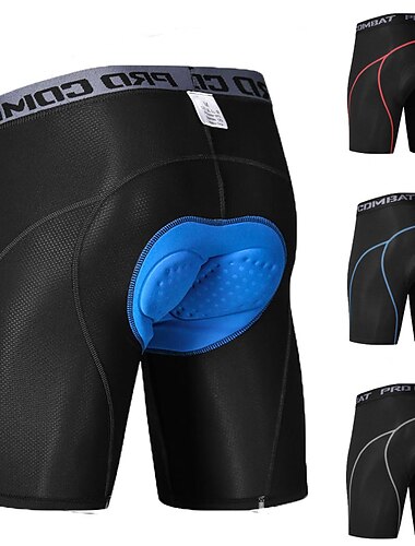  Men\'s Bike Shorts Cycling Padded Shorts 3D Padded Shorts Bike Padded Shorts / Chamois Mountain Bike MTB Road Bike Cycling Sports Stripes 3D Pad Cycling Breathable Quick Dry Black Red Black Gray