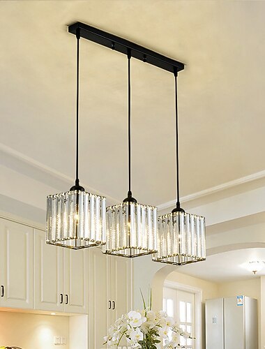 65 ס"מ נברשת תליון led עם שלושה ראשים קריסטל מתכת מודרני יוקרה מנורת תלייה יצירתית