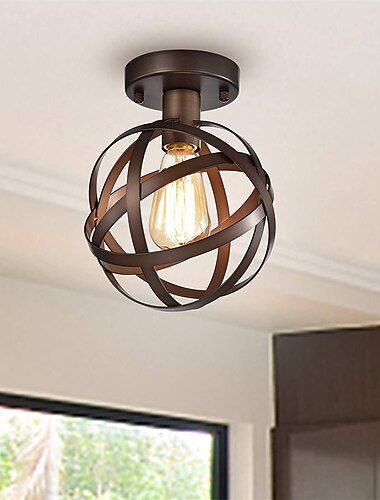 19 cm plafonnier design globe led métal classique élégant finitions peintes noir artistique moderne 220-240v