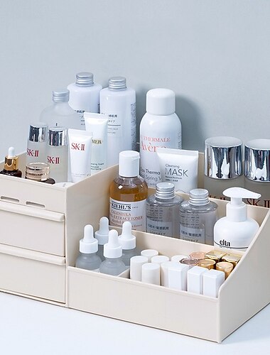 Caixa de armazenamento de maquiagem gaveta caixa de armazenamento de cosméticos cômoda de mesa recipiente organizador de joias batom rack de armazenamento de cosméticos grande capacidade