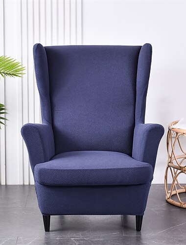 Stretch-Bezug für Ohrensessel in Volltonfarbe, burgunderfarben, Schonbezüge für Ohrensessel aus Spandex-Stoff mit Sitzkissenbezug für Wohnzimmer und Schlafzimmer, passend für Ikea Strandmon-Sessel