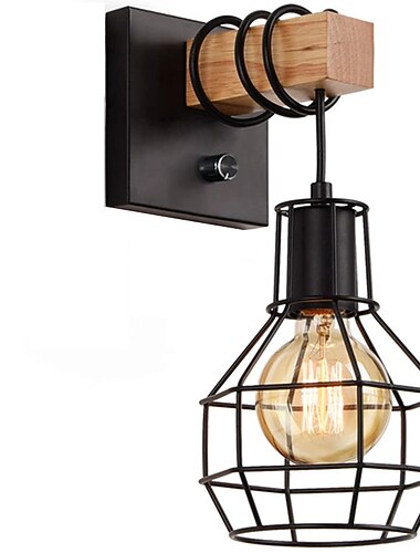 Luz de pared interior led vintage estilo industrial dormitorio comedor sala de estar luz de pared de metal 220-240v