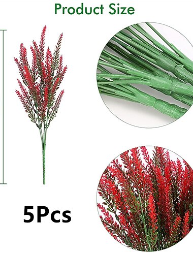 5 stk kunstige lavendelblomster boligdekoration udendørs simulering blomster planter dekorationer blomster buket bryllup dekoration