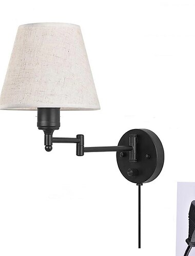 Lámpara de pared con brazo oscilante para interiores, lámpara led para sala de estar, dormitorio, dormitorio de hotel, luz de noche, luz de pared para pasillo, dormitorio, sala de estar, 85-265v