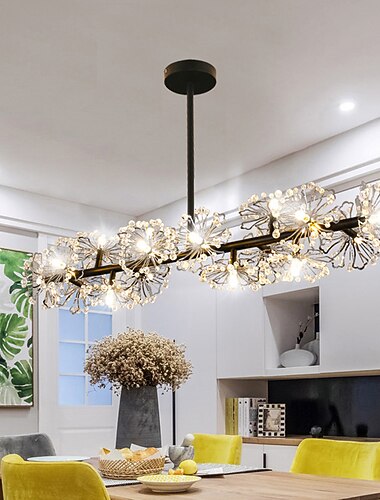 105 cm estilo floral candelabro pingente de cristal luz led aço inoxidável estilo artístico moderno sala de estar sala de jantar quarto