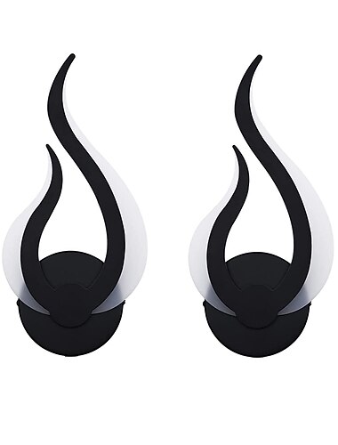 2 pz moderna acrilico applique da parete per interni lampada da parete a led dimmerazione opzionale lampada da parete a due colori nera adatta per home office bar ac85-265v