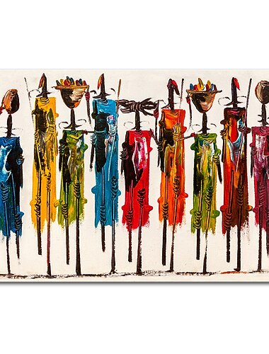 Mintura handgefertigtes afrikanisches Menschen-Ölgemälde auf Leinwand, Wandkunst, Dekoration, modernes abstraktes Bild für Wohnkultur, gerolltes, rahmenloses, ungedehntes Gemälde