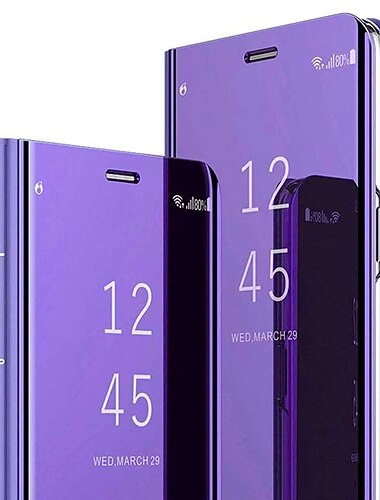  Phone Case For Samsung Galaxy S26 Ultra Plus S25 S24 S23 S22 S21 FE S21 Ultra Plus S20 A14 A54 Full Body Case Flip with Stand Holder Mirror Auto Sleep / Wake Up Solid Colored TPU