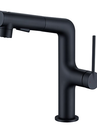 Grifo para lavabo de baño con rociador extraíble, latón, 3 modos, acabados electrochapados/pintados, juego central, monomando, un orificio, caño giratorio para lavabo, para grifos de agua fría y caliente